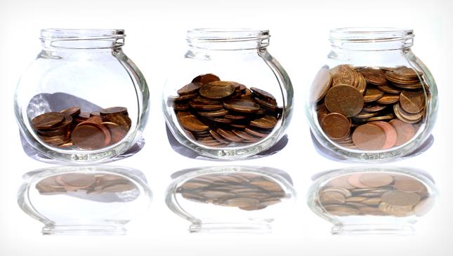 Cash - Coins in jars